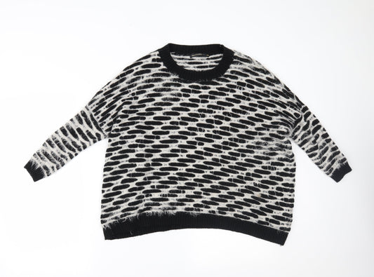 Womens UK Size L QED London Black Pullover Jumper
