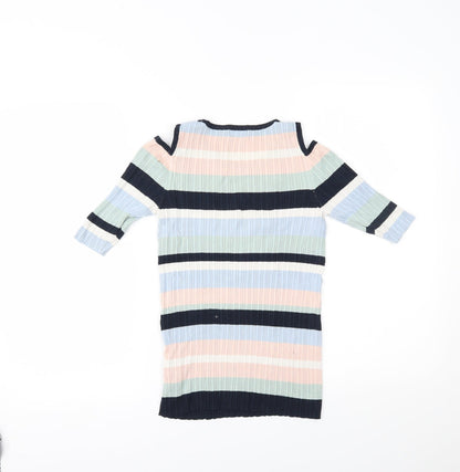 F&F Womens Multicoloured Striped  Basic Blouse Size 10