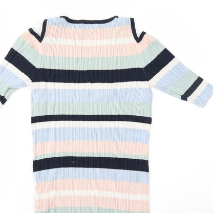 F&F Womens Multicoloured Striped  Basic Blouse Size 10