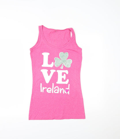 Womens UK Size M Preworn Pink Camisole Tank