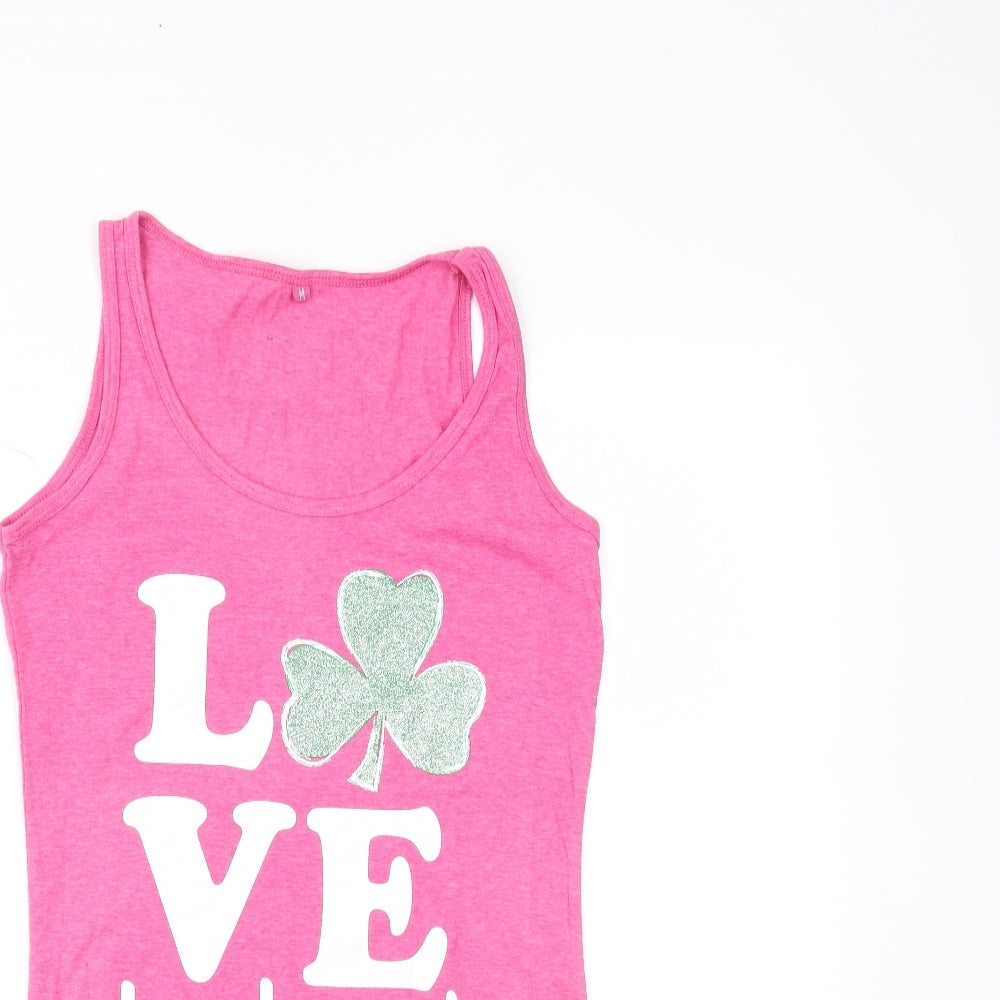Womens UK Size M Preworn Pink Camisole Tank