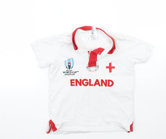 Rugby World Cup 2019 Girls White   Basic Polo Size 7-8 Years  - England