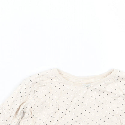 George Girls Ivory Polka Dot  Basic T-Shirt Size 9-12 Months
