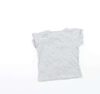 Pep&co Girls Grey   Basic T-Shirt Size 9-12 Months