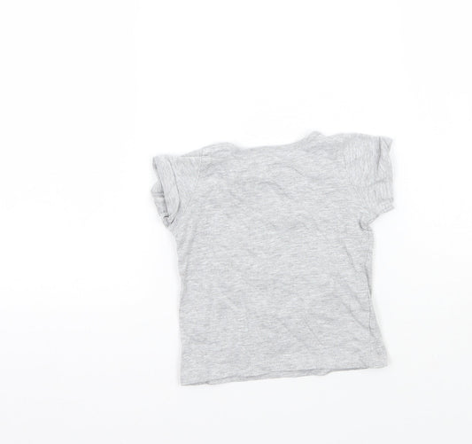 Pep&co Girls Grey   Basic T-Shirt Size 9-12 Months