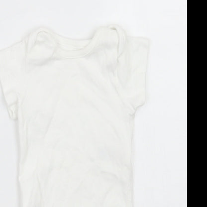 Marks and Spencer Girls White   Babygrow One-Piece Size 6-9 Months