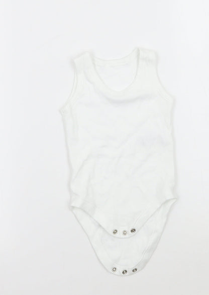 Marks and Spencer Boys White   Babygrow One-Piece Size 6-9 Months