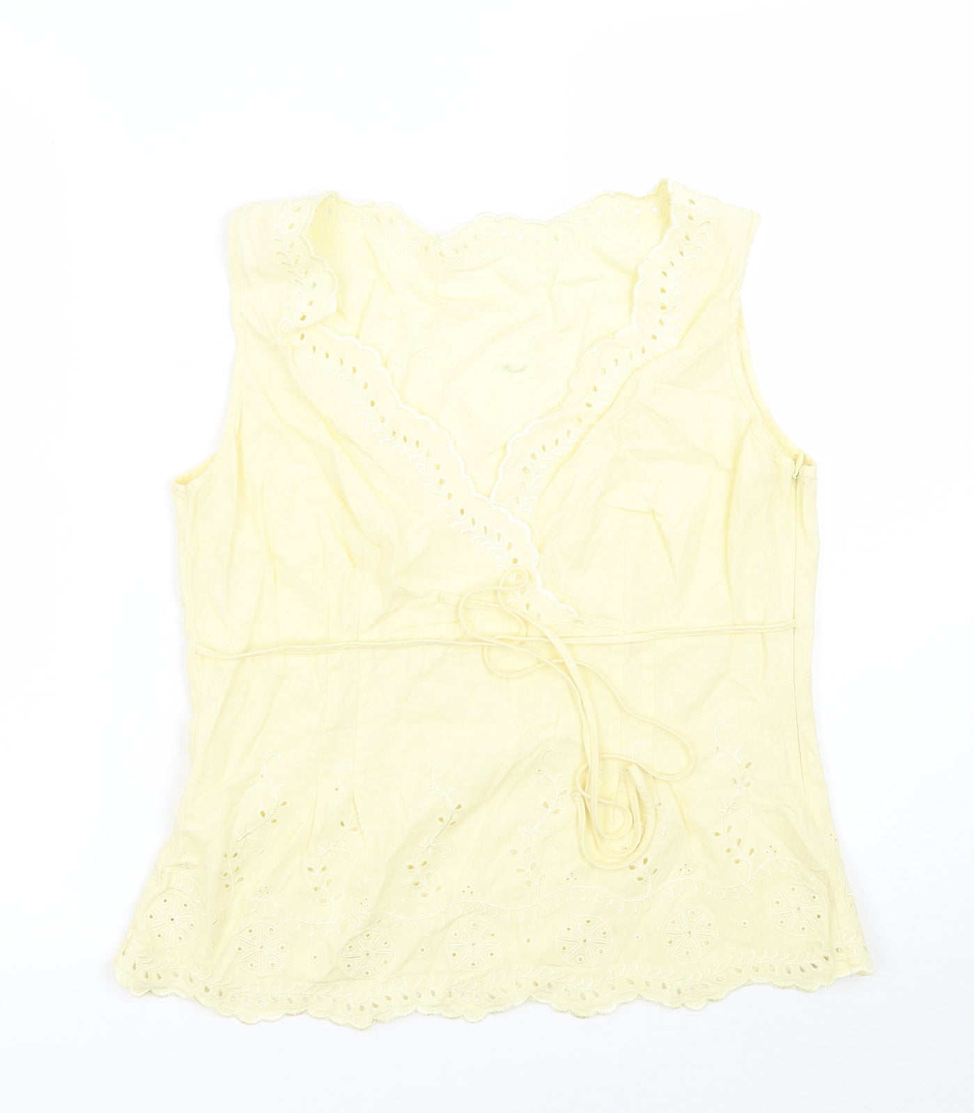 Womens UK Size 14 Marks and Spencer Yellow Basic Blouse
