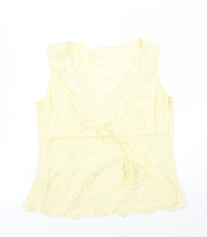 Womens UK Size 14 Marks and Spencer Yellow Basic Blouse
