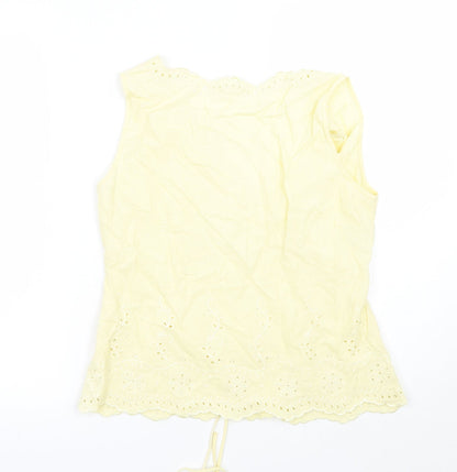 Womens UK Size 14 Marks and Spencer Yellow Basic Blouse