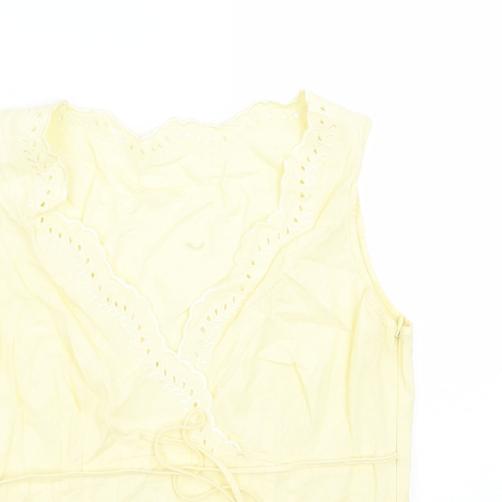 Womens UK Size 14 Marks and Spencer Yellow Basic Blouse