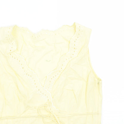 Womens UK Size 14 Marks and Spencer Yellow Basic Blouse