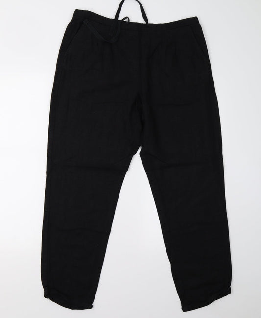 Womens UK Size 14 M&S Regular Fit  Black Trousers