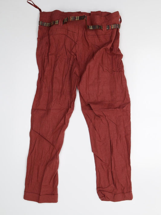 New Look Womens Red   Trousers  Size 14 L27 in