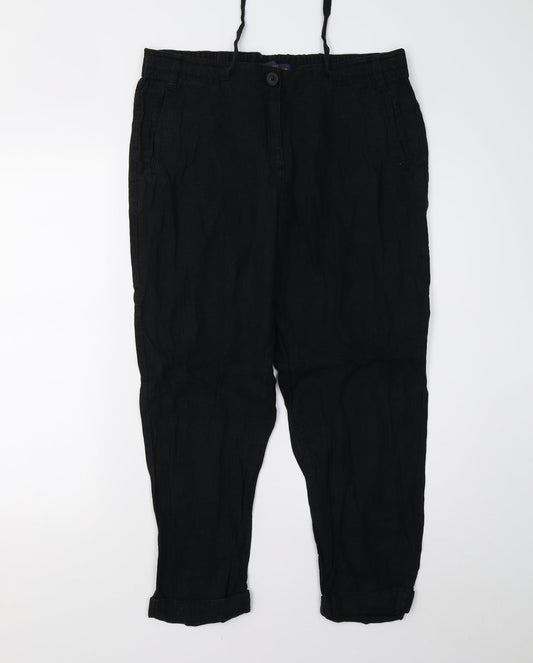 M&S Womens Black   Trousers  Size 14 L24 in - Short