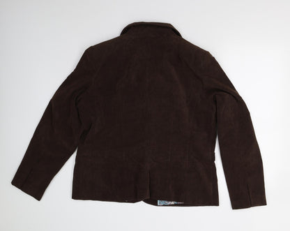 Preworn Womens Brown  Corduroy Jacket Blazer Size L