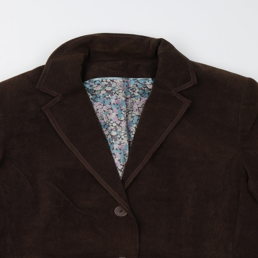 Preworn Womens Brown  Corduroy Jacket Blazer Size L