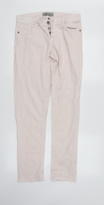Womens UK Size 10 Blue Motion Regular Fit Straight Ivory Jeans