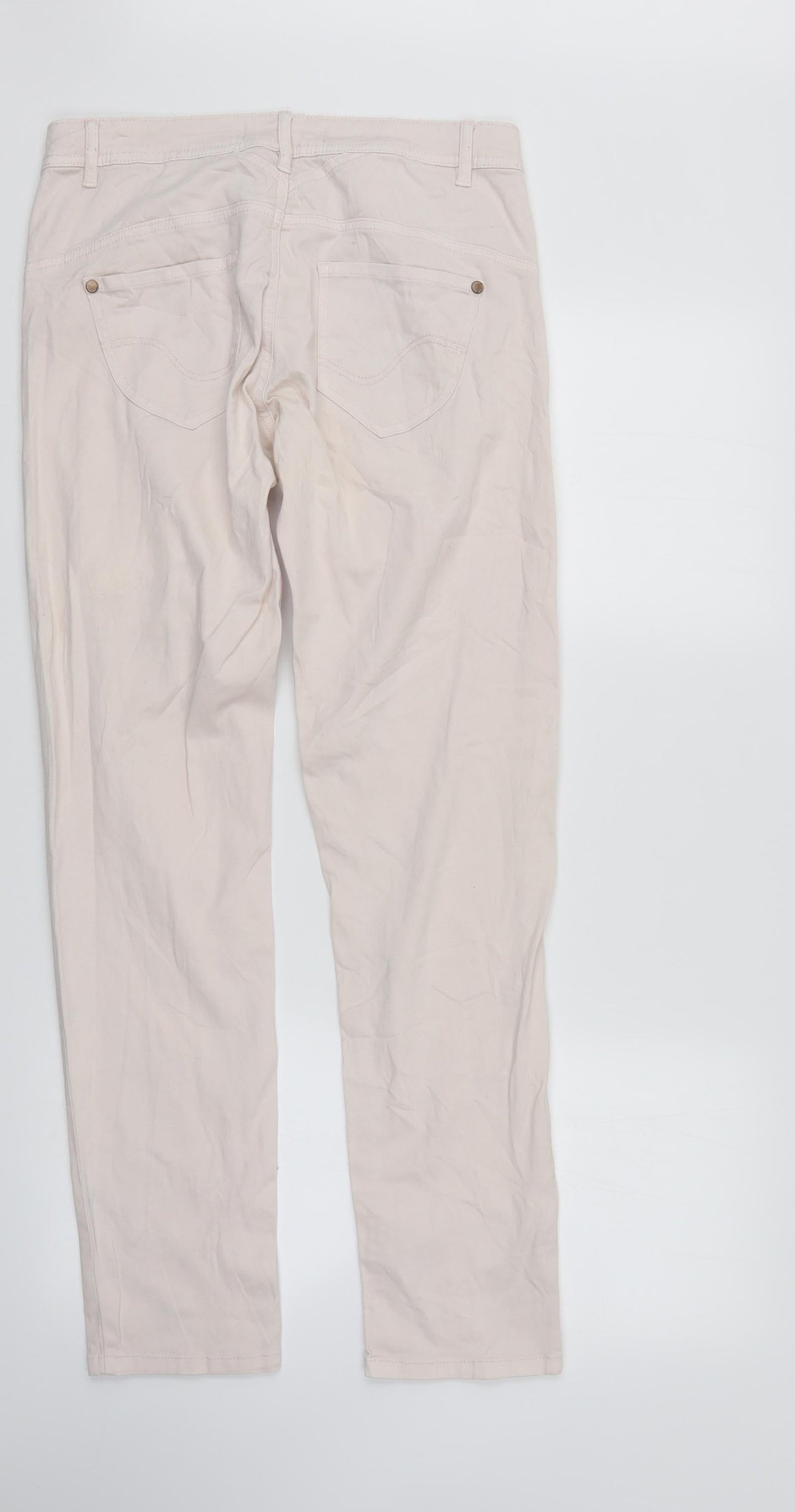 Womens UK Size 10 Blue Motion Regular Fit Straight Ivory Jeans