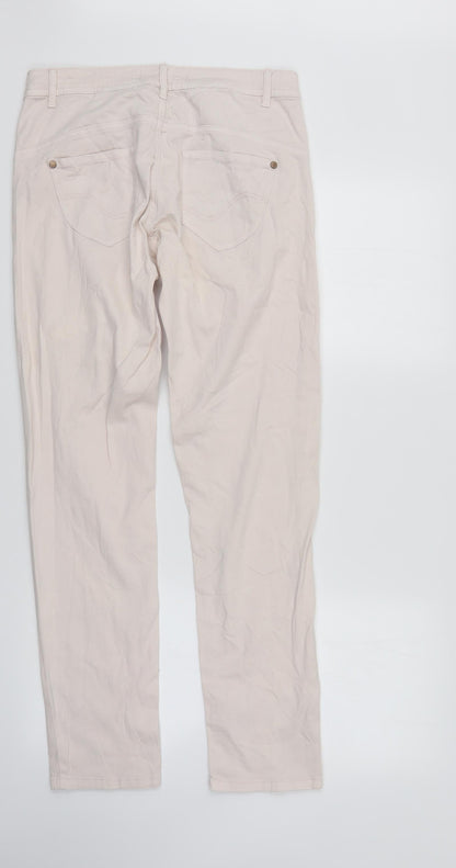 Womens UK Size 10 Blue Motion Regular Fit Straight Ivory Jeans