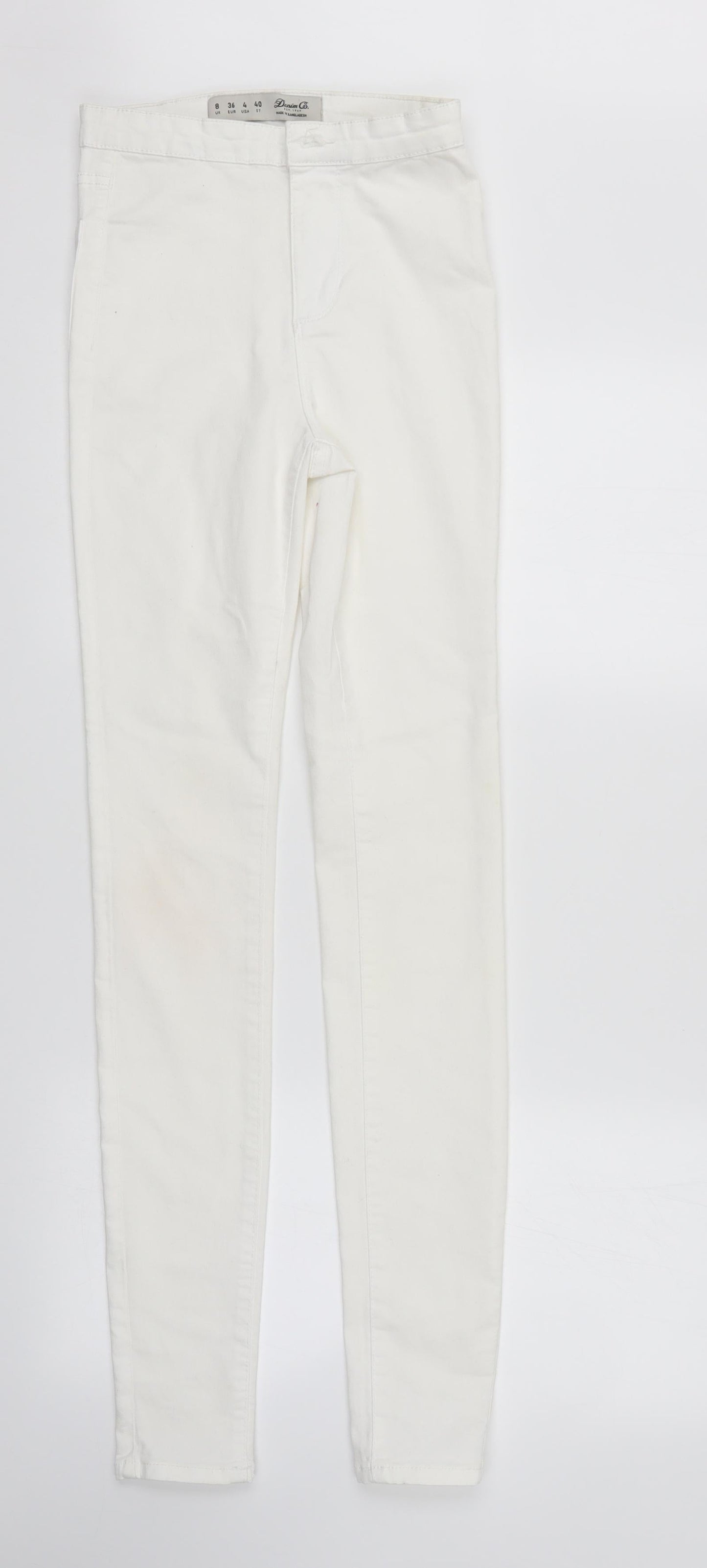 Denim & Co. Womens White  Denim Straight Jeans Size 8 L33 in