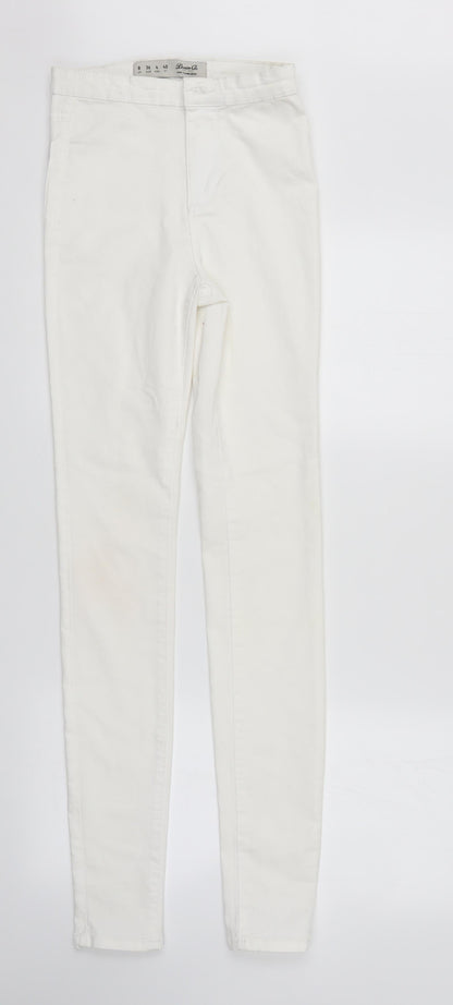 Denim & Co. Womens White  Denim Straight Jeans Size 8 L33 in