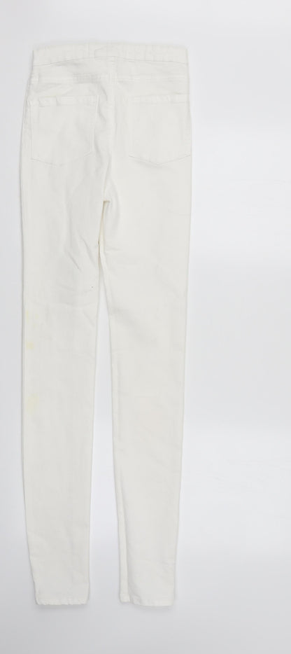 Denim & Co. Womens White  Denim Straight Jeans Size 8 L33 in