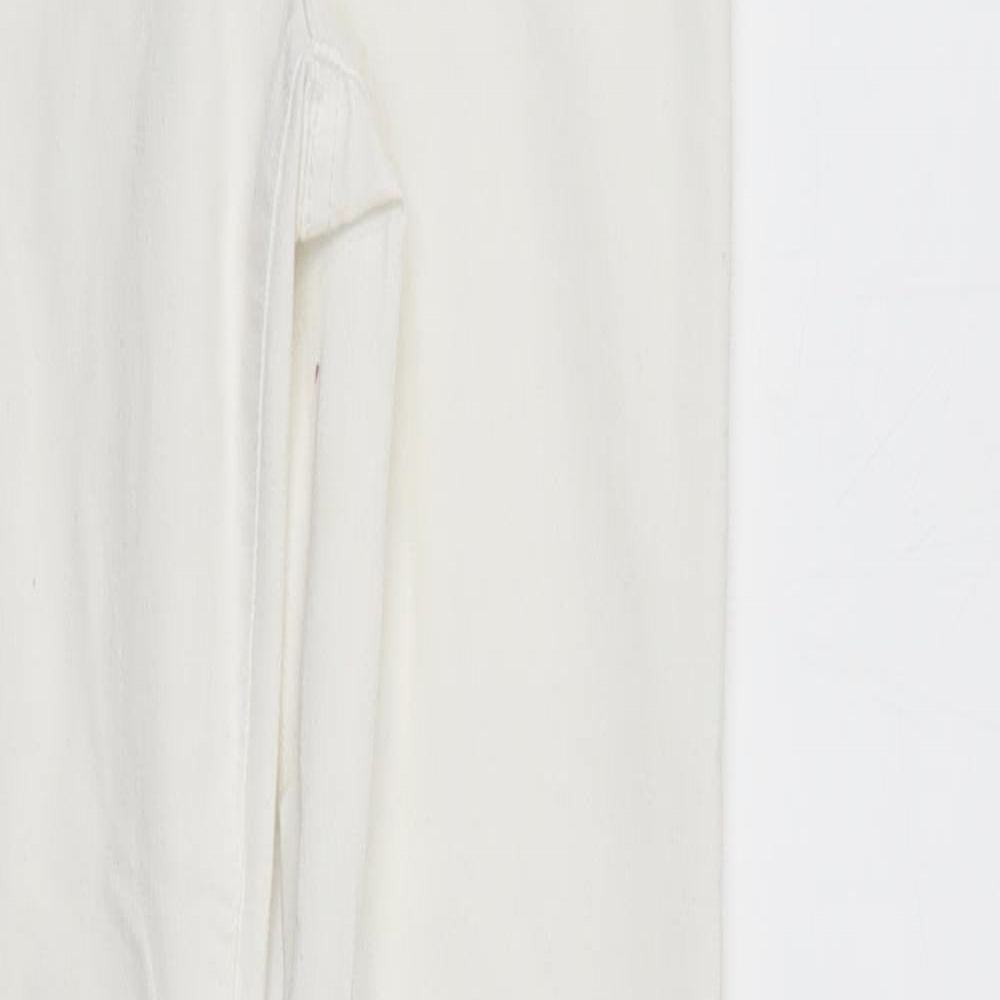 Denim & Co. Womens White  Denim Straight Jeans Size 8 L33 in