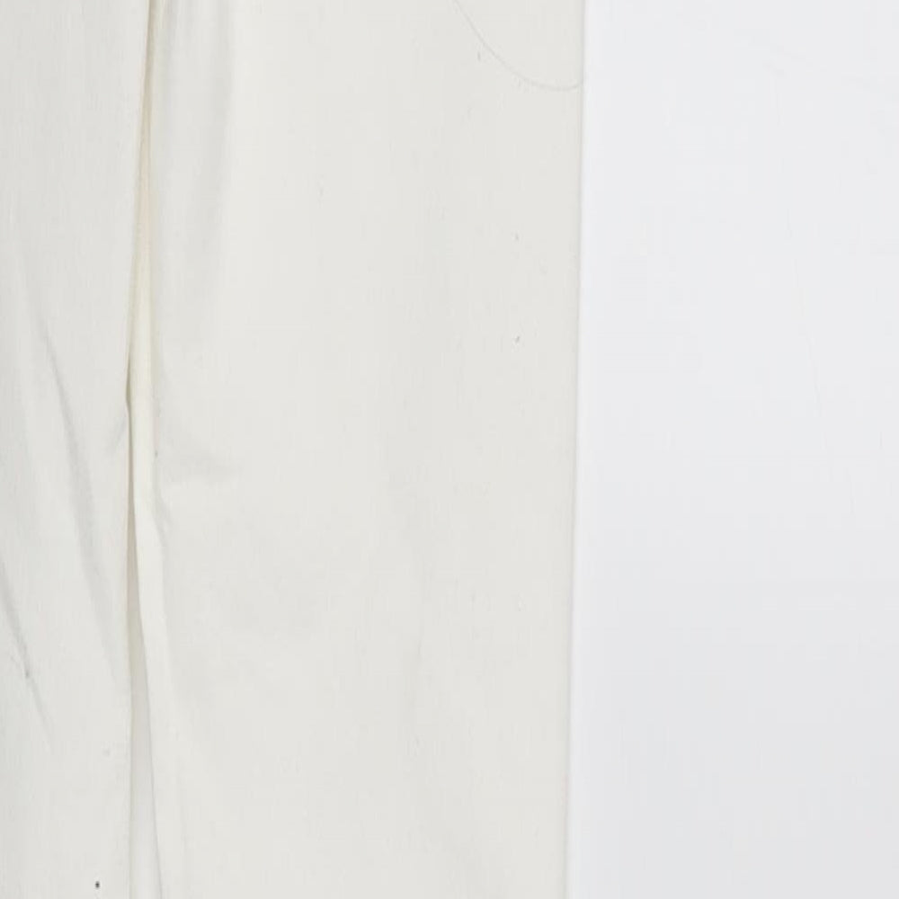 Denim & Co. Womens White  Denim Straight Jeans Size 8 L33 in