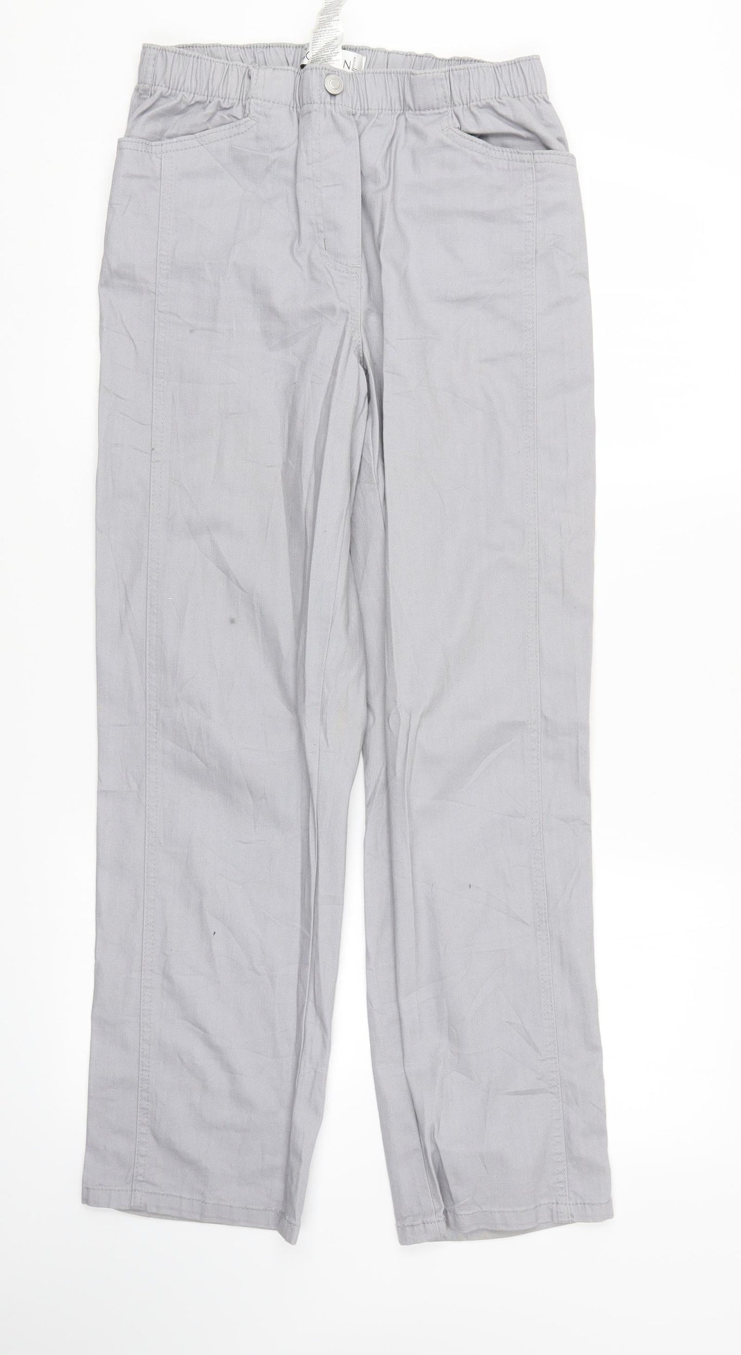 Collection L Womens Grey  Denim Straight Jeans Size 14 L29 in - Elastic Waist