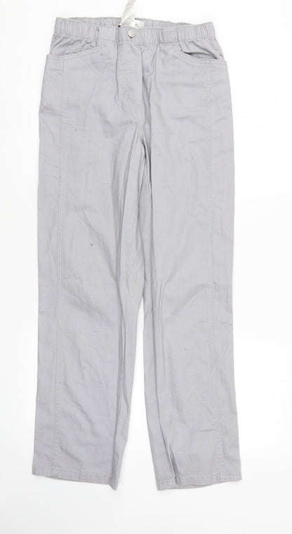 Collection L Womens Grey  Denim Straight Jeans Size 14 L29 in - Elastic Waist