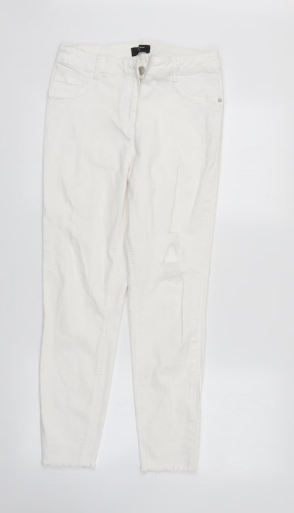 /Denim Womens White  Denim Straight Jeans Size 12 L26 in