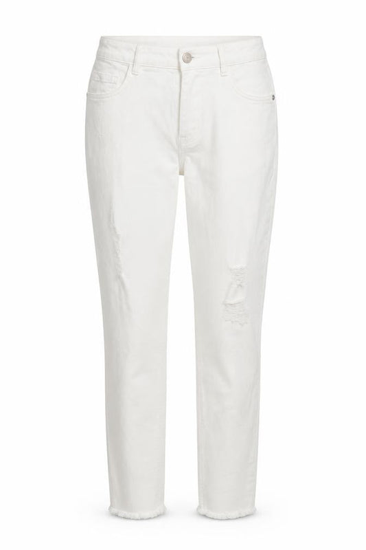 Front view of /Denim women’s white denim straight jeans, size UK 12, 26-inch leg