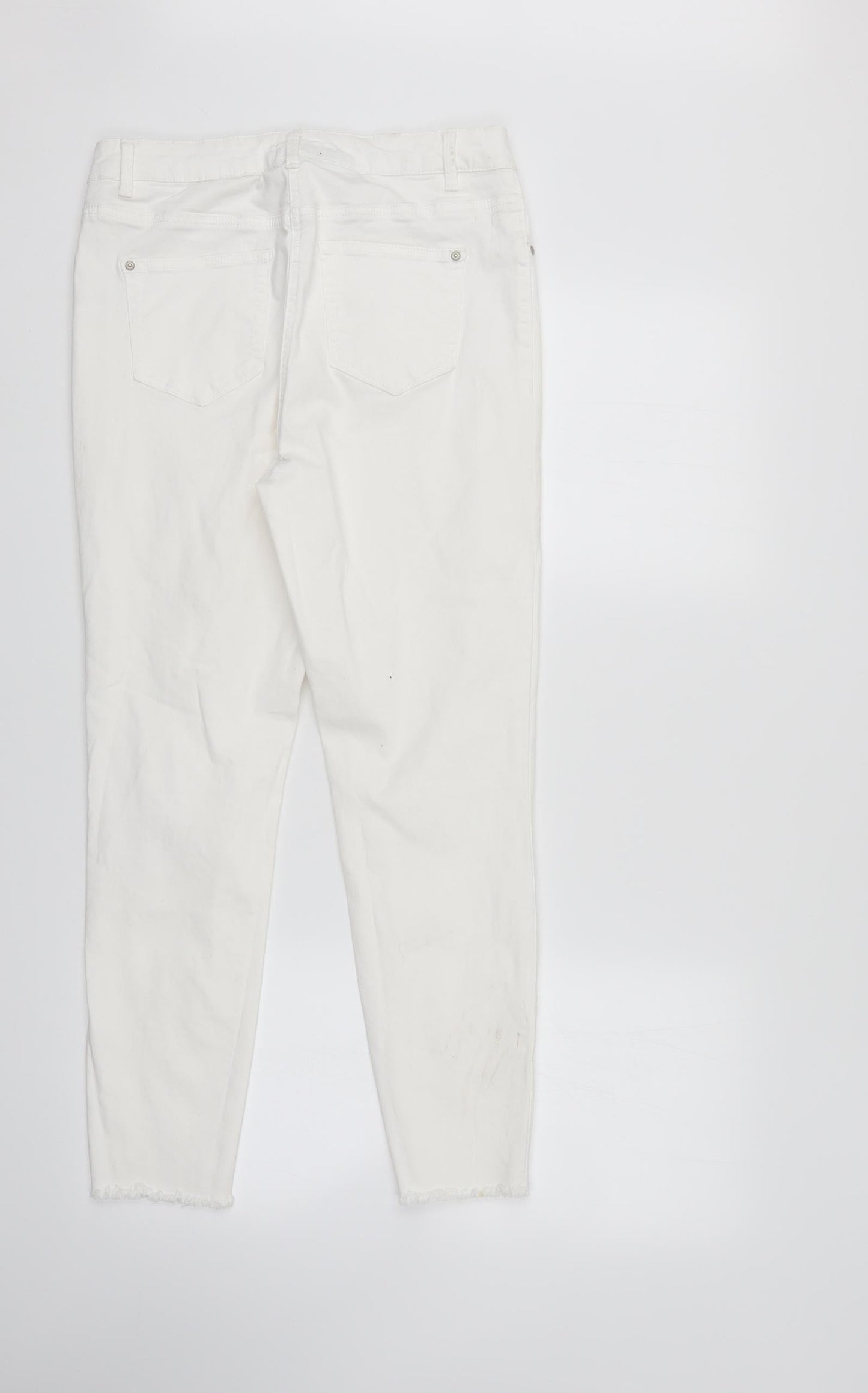 /Denim Womens White  Denim Straight Jeans Size 12 L26 in