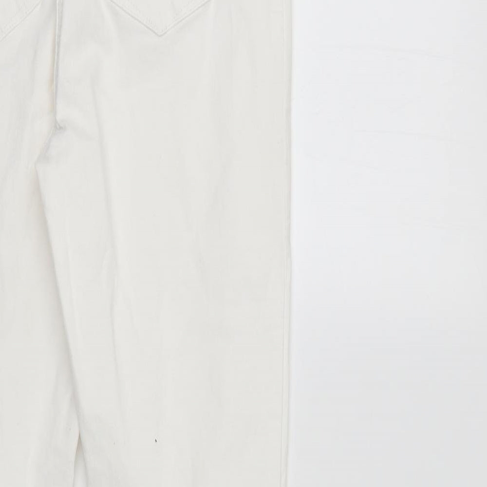 /Denim Womens White  Denim Straight Jeans Size 12 L26 in