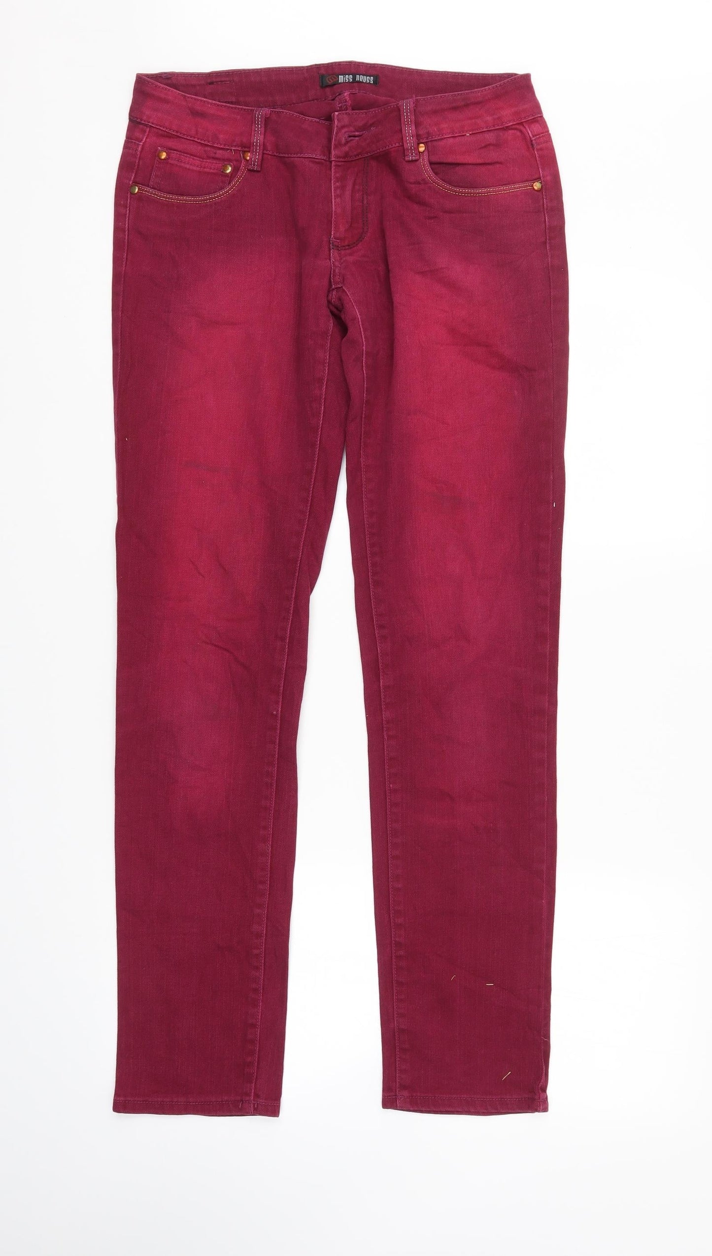 miss Neuss Mens Purple  Denim Straight Jeans Size 16 L31 in