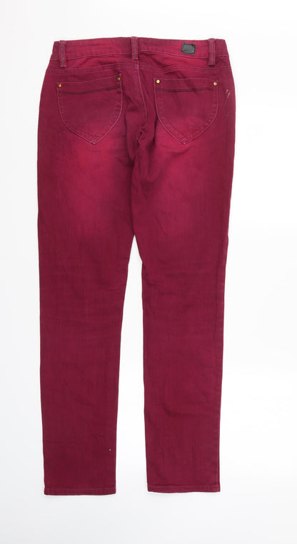 miss Neuss Mens Purple  Denim Straight Jeans Size 16 L31 in