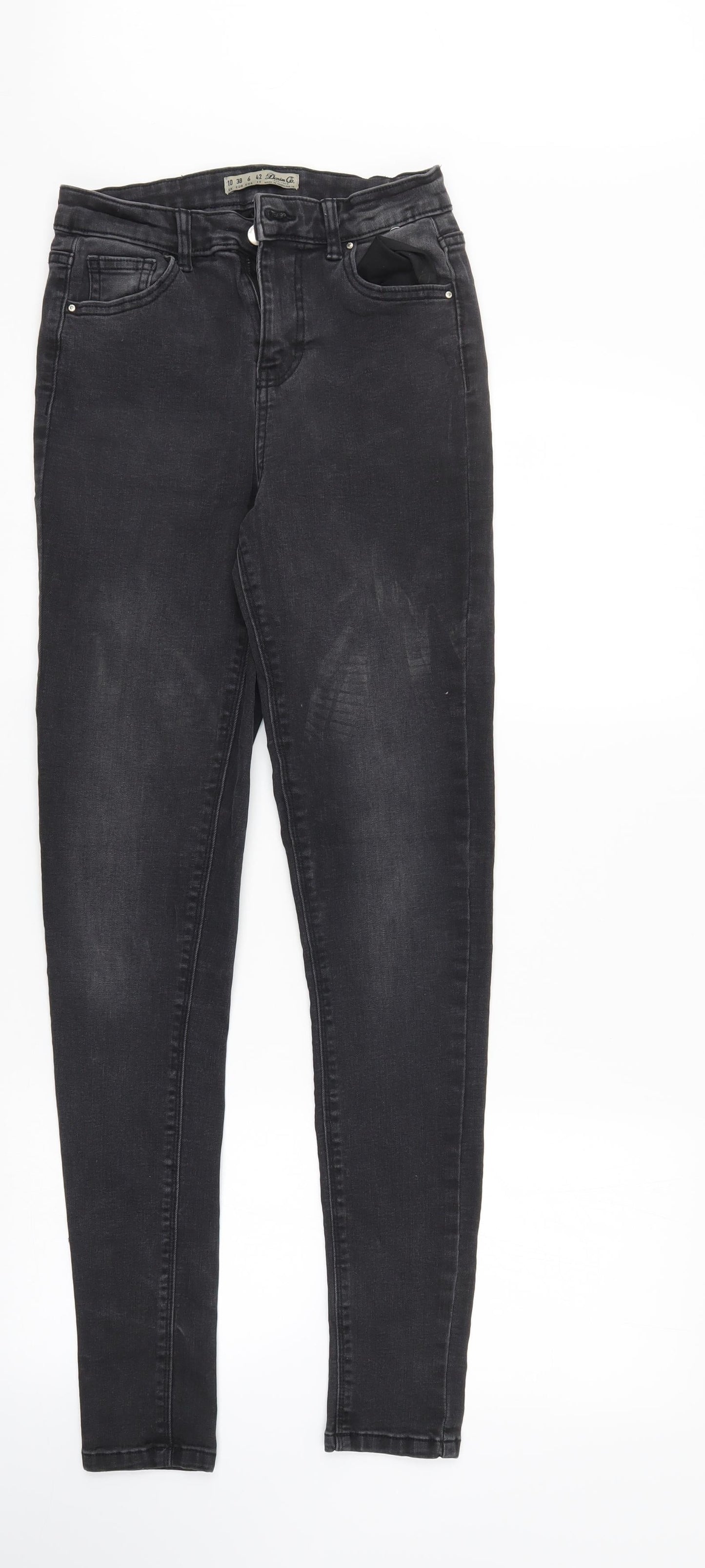 Denim & Co. Womens Black  Denim Straight Jeans Size 10 L30 in