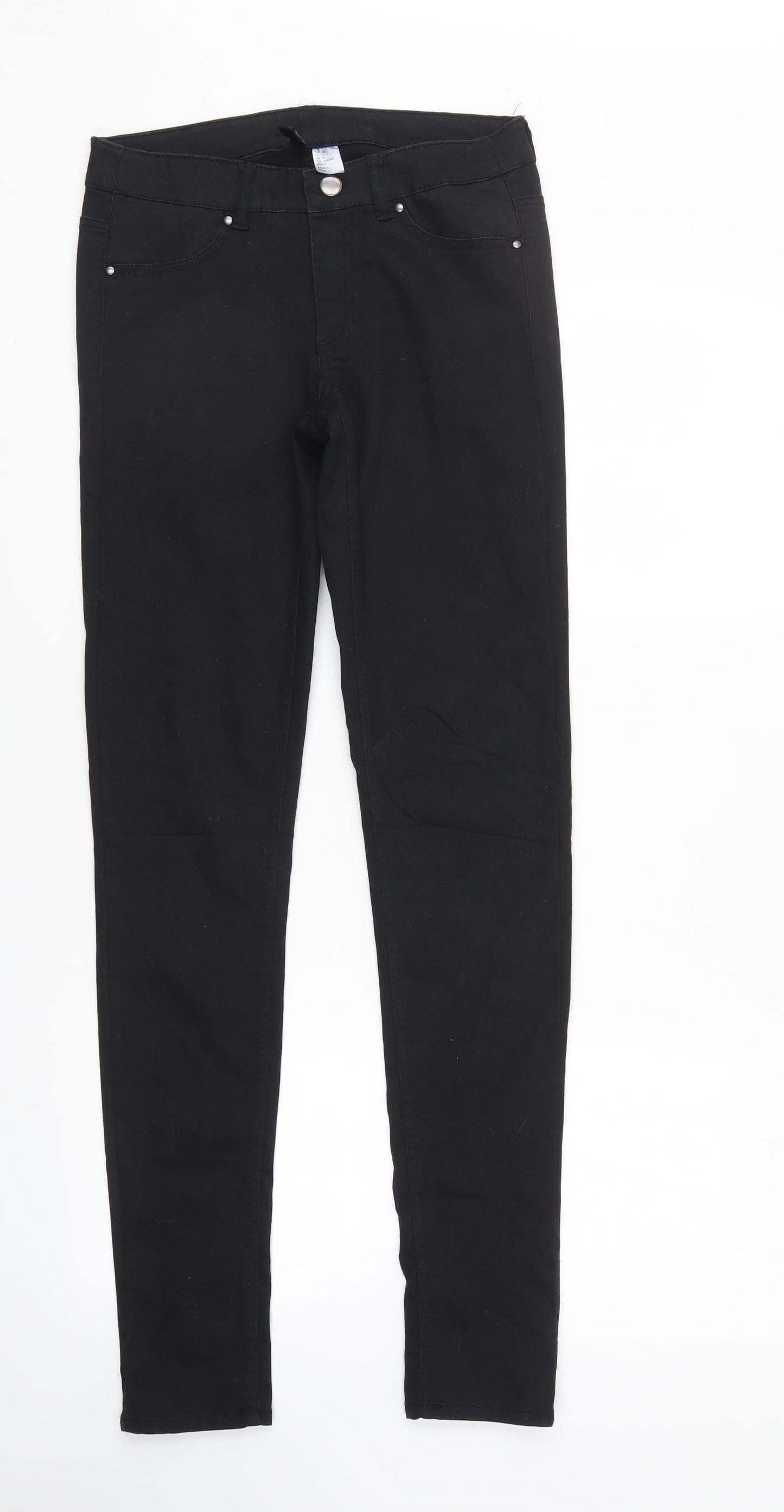 Womens UK Size 8 Divided Regular Fit Straight Black Jeans