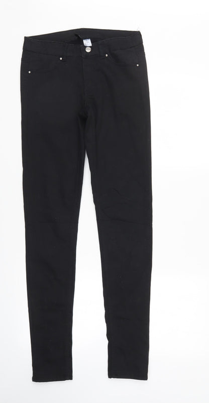 Womens UK Size 8 Divided Regular Fit Straight Black Jeans