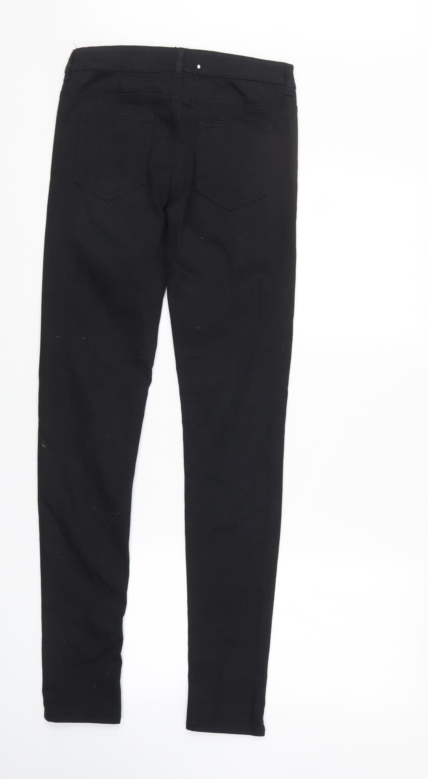 Womens UK Size 8 Divided Regular Fit Straight Black Jeans