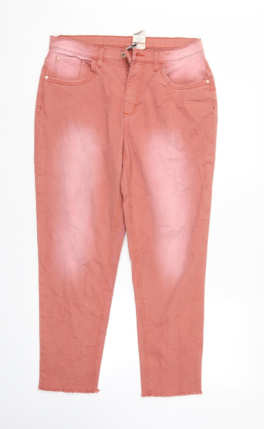 Rainbow Womens Orange  Denim Straight Jeans Size 12 L28 in