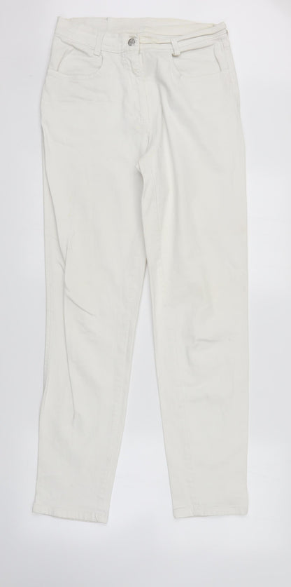 Porto Blue Womens White  Denim Straight Jeans Size 14 L31 in
