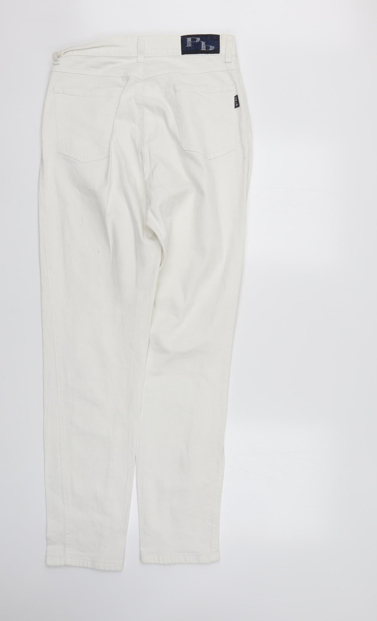 Porto Blue Womens White  Denim Straight Jeans Size 14 L31 in