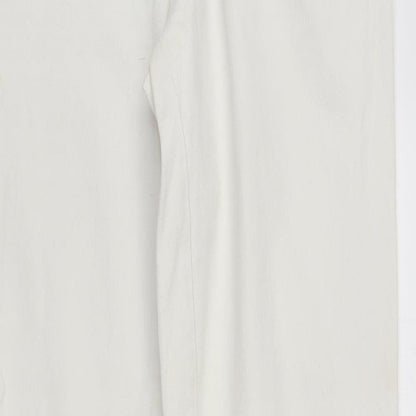 Porto Blue Womens White  Denim Straight Jeans Size 14 L31 in