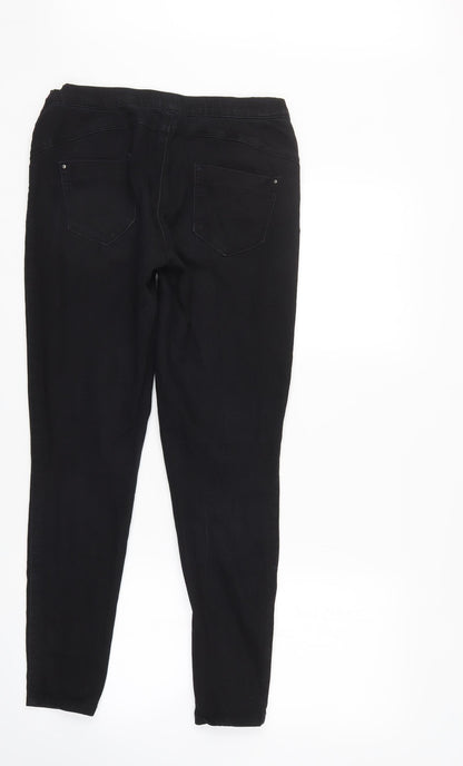 Denim & Co. Womens Black  Denim Tapered Jeans Size 10 L27 in