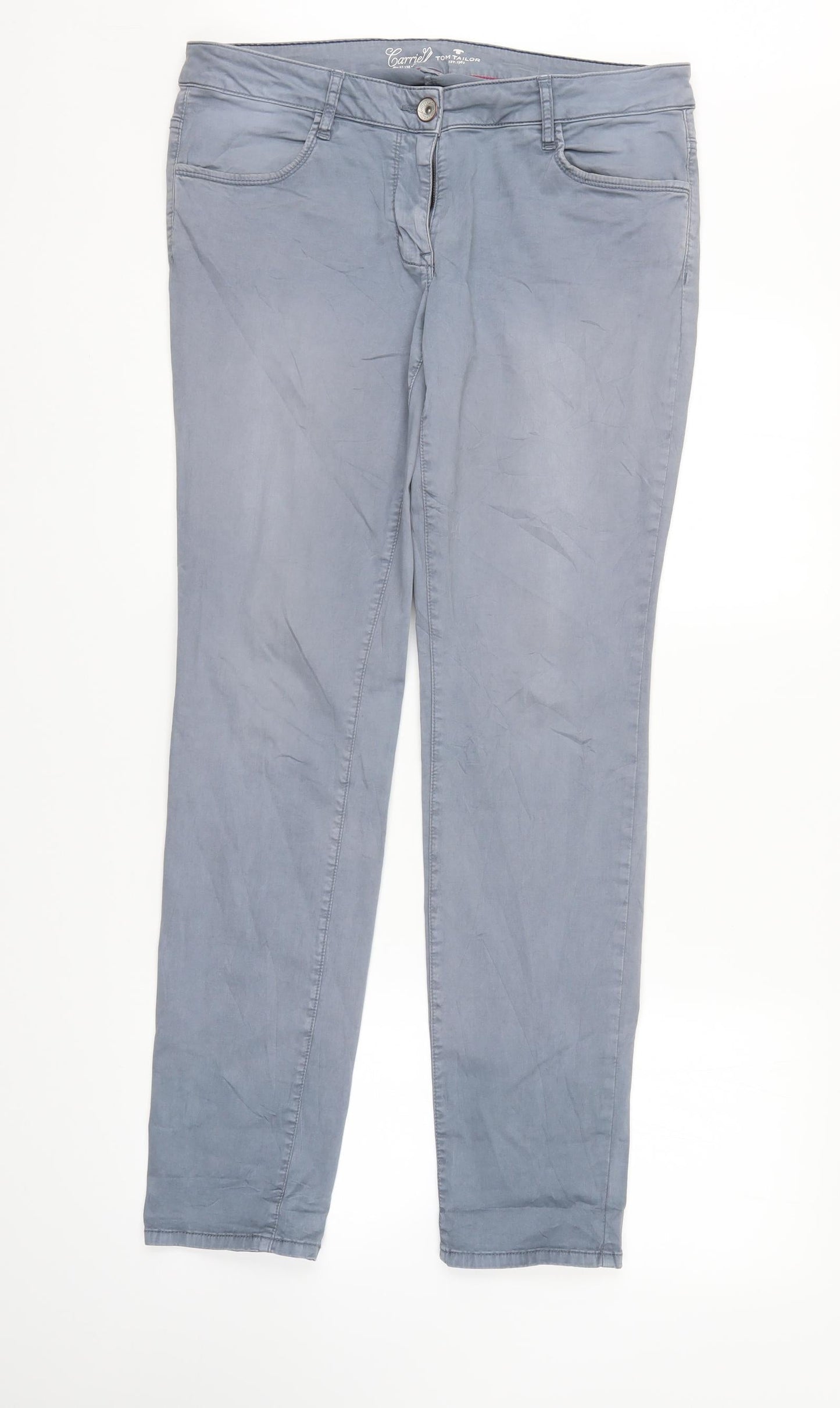 Tom Taylor Womens Grey  Denim Straight Jeans Size 12 L31 in