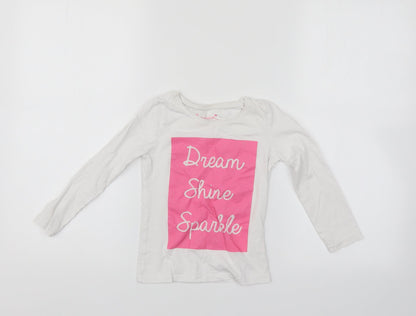 Primark Girls White   Pullover Jumper Size 4-5 Years