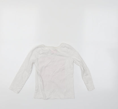 Primark Girls White   Pullover Jumper Size 4-5 Years