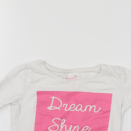 Primark Girls White   Pullover Jumper Size 4-5 Years
